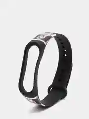 Кораллово-розовый ремешок для фитнес браслета Mi Band 3/Mi Band 4, с рисунками