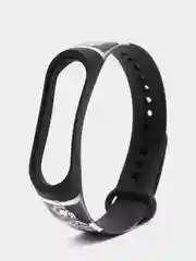 Кораллово-розовый ремешок для фитнес браслета Mi Band 3/Mi Band 4, с рисунками