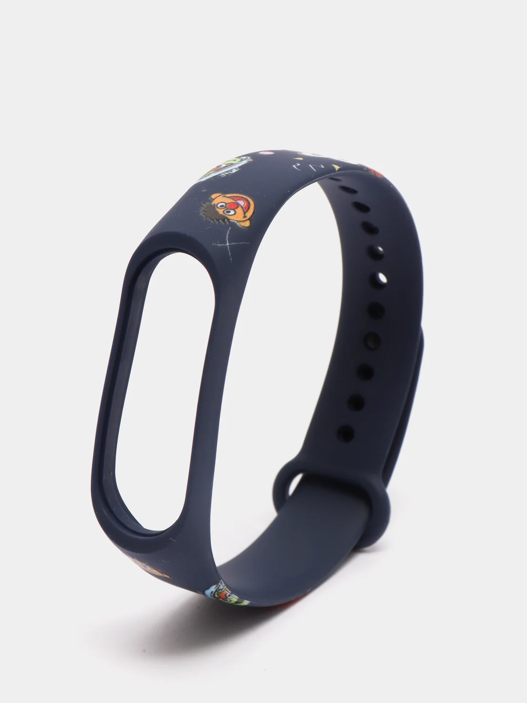 Серый меланж ремешок для фитнес браслета Mi Band 3/Mi Band 4, с рисунками