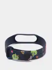 Серый меланж ремешок для фитнес браслета Mi Band 3/Mi Band 4, с рисунками