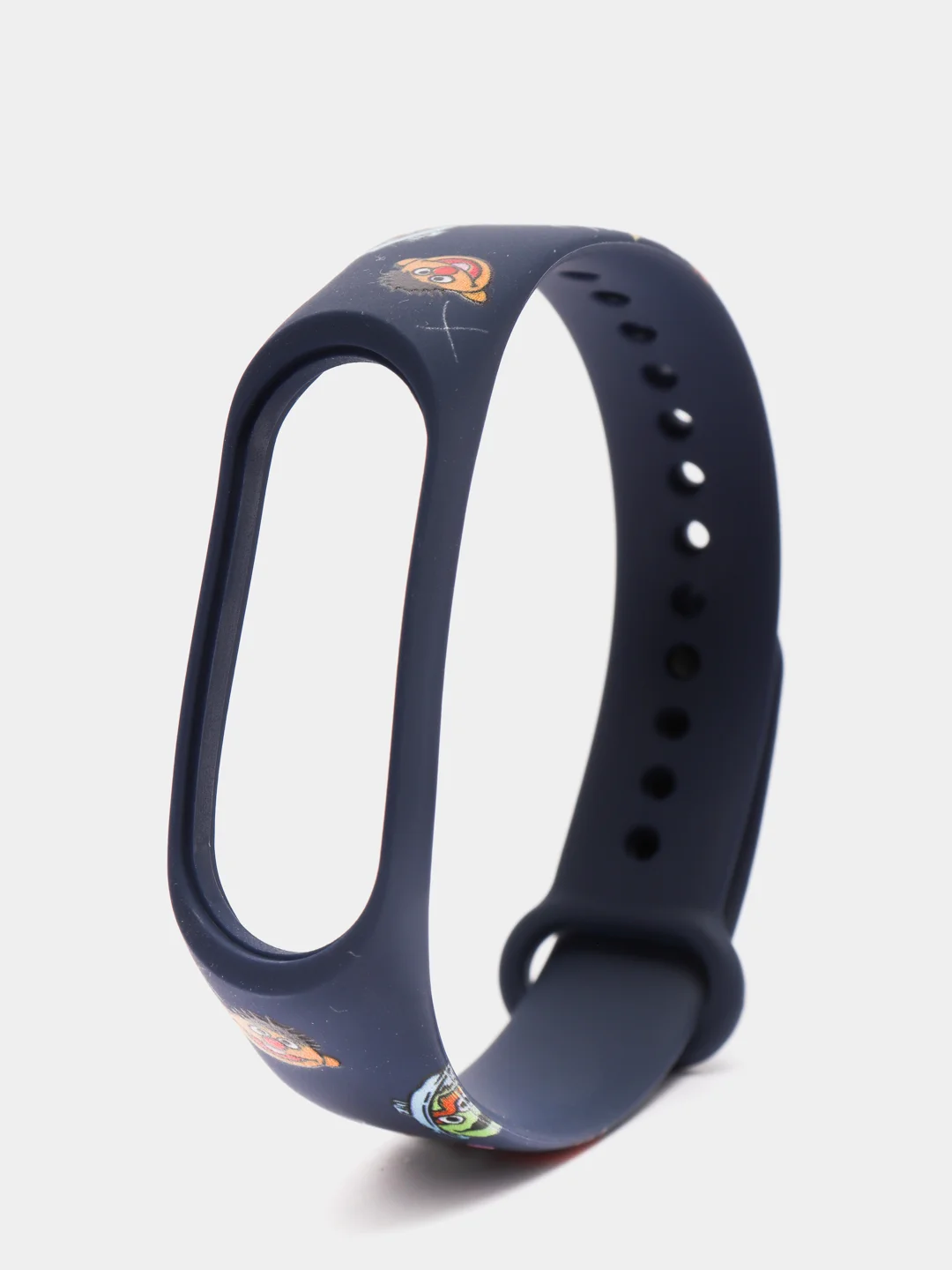 Серый меланж ремешок для фитнес браслета Mi Band 3/Mi Band 4, с рисунками