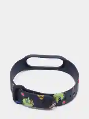 Серый меланж ремешок для фитнес браслета Mi Band 3/Mi Band 4, с рисунками