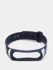 Черный ремешок для фитнес браслета Mi Band 3/Mi Band 4, с рисунками