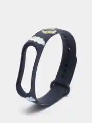 Черный ремешок для фитнес браслета Mi Band 3/Mi Band 4, с рисунками