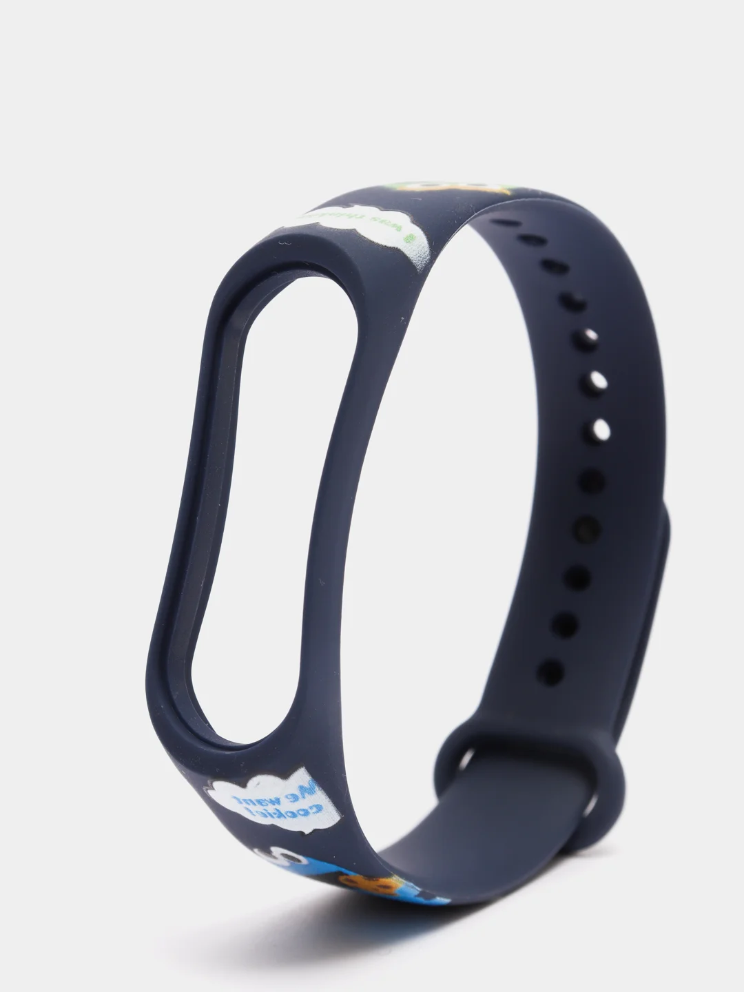 Черный ремешок для фитнес браслета Mi Band 3/Mi Band 4, с рисунками
