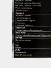 Магнит-шпаргалка "Время приготовления мяса" 11*8,5 см