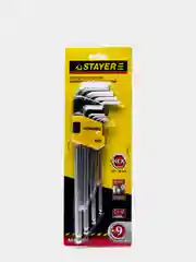 Ключи шестигранные длинные с шариком STAYER  HEX 1,5-10мм, 9 пред имбусовые 2741-H9-2