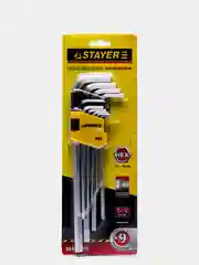 Ключи шестигранные длинные STAYER , Cr-V, HEX 1,5-10мм, 9 пред имбусовые