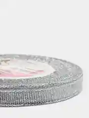 Лента парчовая для упаковки подарков и декорирования 10 мм, 23 метра,цвет серебряный