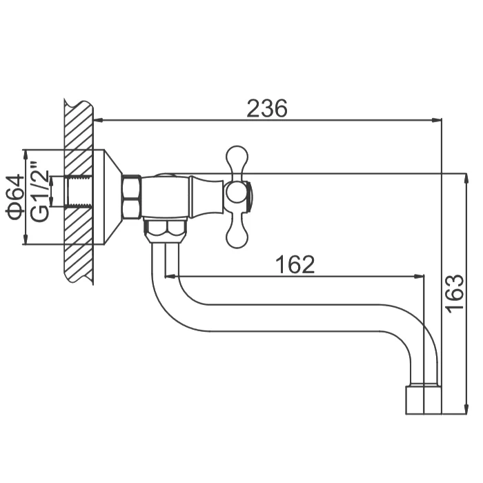 Смеситель настенный Ledeme L4608