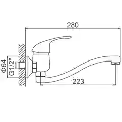 Смеситель настенный Ledeme L4629-B