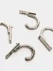 Крючок металлический, серебро, 2,7 х 0,6 см, 5 штук
