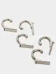 Крючок металлический, серебро, 2,7 х 0,6 см, 5 штук