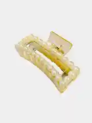 Желтый крабики для волос с жемчугом