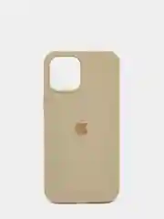 Бежевый чехол для iPhone 12 Pro Max, силиконовый, c логотипом
