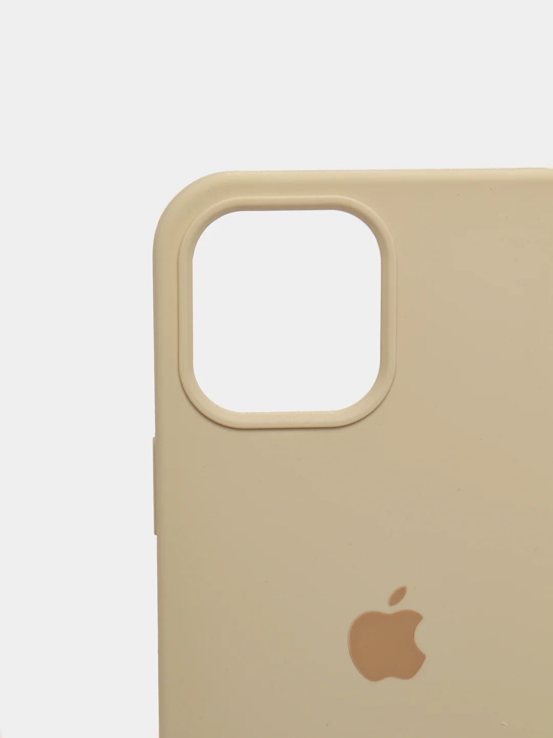 Бежевый чехол для iPhone 12 Pro Max, силиконовый, c логотипом