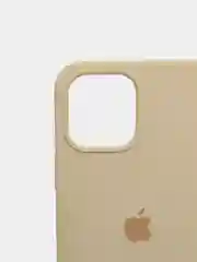 Бежевый чехол для iPhone 12 Pro Max, силиконовый, c логотипом