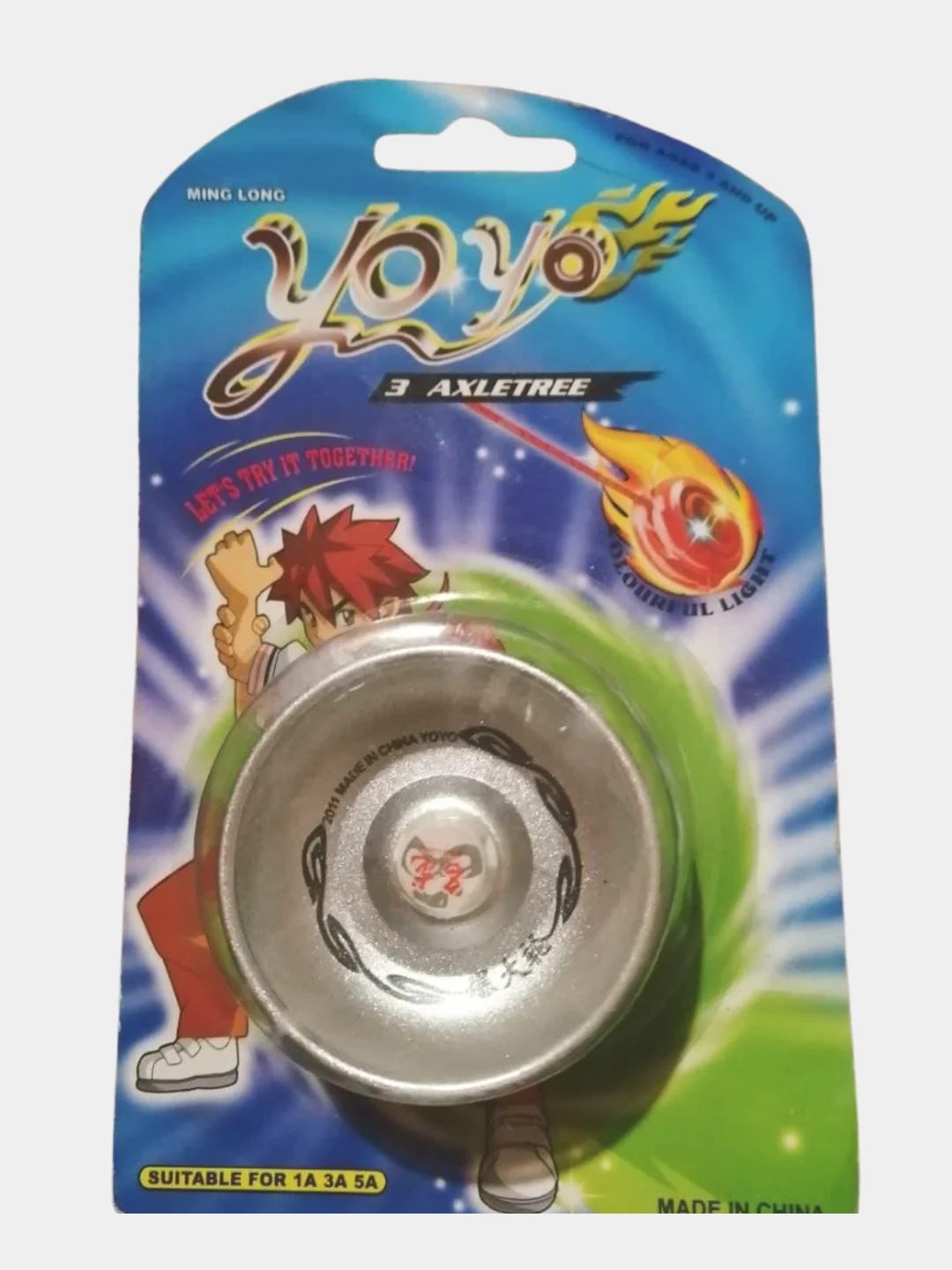 Серебряный игрушка Детская "Йо-Йо" Антистресс На Плетёной Верёвке 5 Цветов