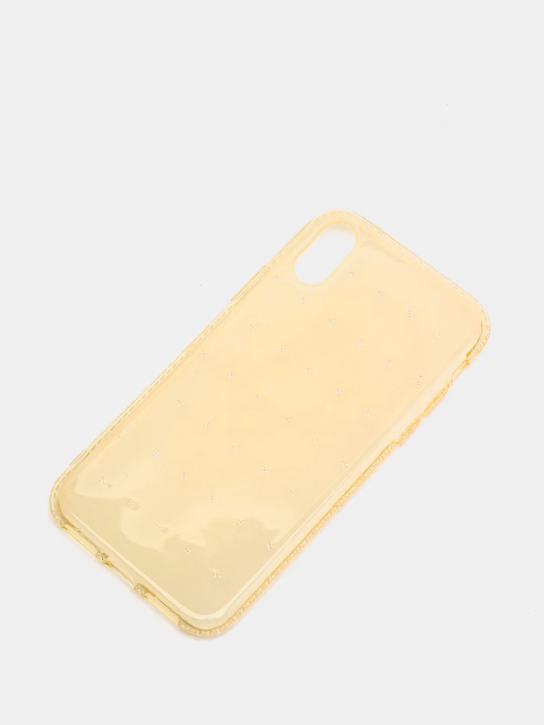 Лимонный чехол для Apple iPhone X / Xs, прозрачный, силиконовый, со стразами