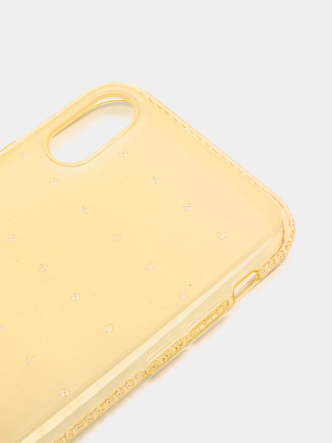 Лимонный чехол для Apple iPhone X / Xs, прозрачный, силиконовый, со стразами