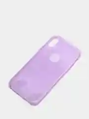 Пурпурный чехол для Apple iPhone X / Xs, прозрачный, силиконовый, со стразами