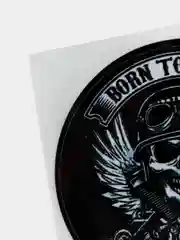 Черный наклейка на авто "Born to ride forced to work"