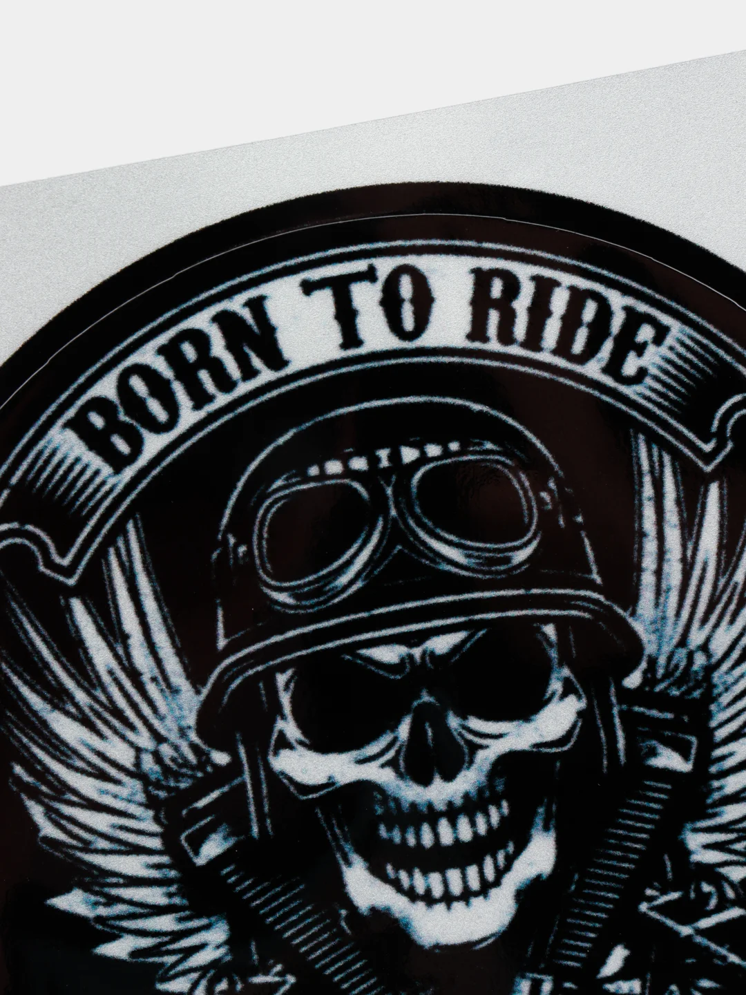 Черный наклейка на авто "Born to ride forced to work"