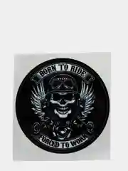 Черный наклейка на авто "Born to ride forced to work"