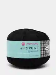 Черный пряжа Ажурная Пехорка Мерсеризованный хлопок-100%, 50 г 280 м