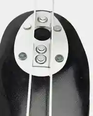 Черный коньки детские двухполозные, кожа, цвета разные