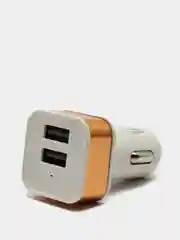 Золотой автомобильное зарядное устройство 2xUSB с индикатором 1А, 2.1А /Автомобильный адаптер