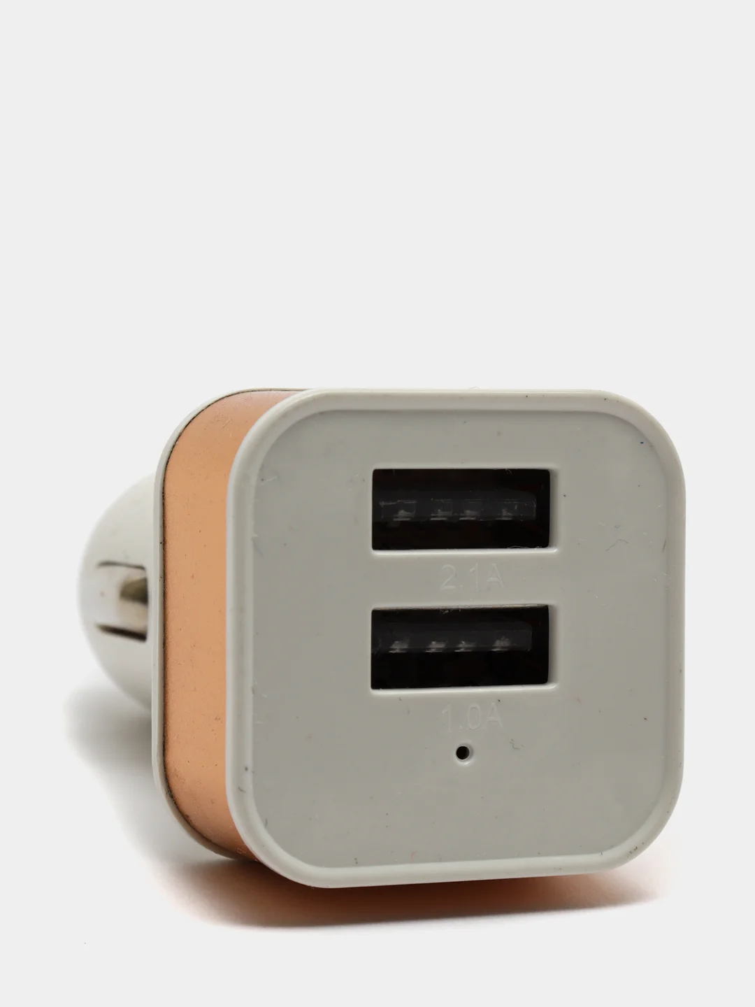 Золотой автомобильное зарядное устройство 2xUSB с индикатором 1А, 2.1А /Автомобильный адаптер