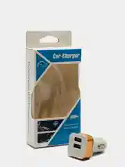 Золотой автомобильное зарядное устройство 2xUSB с индикатором 1А, 2.1А /Автомобильный адаптер