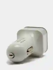 Серебряный автомобильное зарядное устройство 2xUSB с индикатором 1А, 2.1А /Автомобильный адаптер