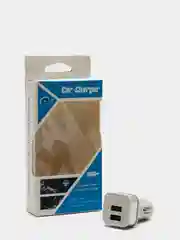 Серебряный автомобильное зарядное устройство 2xUSB с индикатором 1А, 2.1А /Автомобильный адаптер