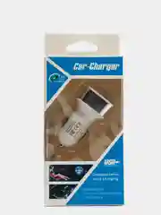 Серебряный автомобильное зарядное устройство 2xUSB с индикатором 1А, 2.1А /Автомобильный адаптер