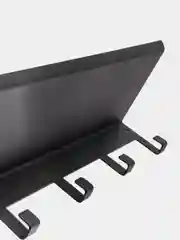 Черный полка настенная BlackSteelOne, металлическая, с крючками