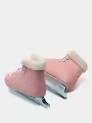Розовый коньки детские двухполозные, кожа, цвета разные