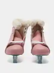 Розовый коньки детские двухполозные, кожа, цвета разные