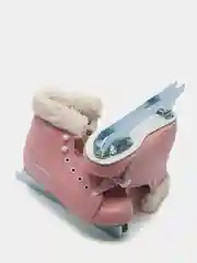Розовый коньки детские двухполозные, кожа, цвета разные