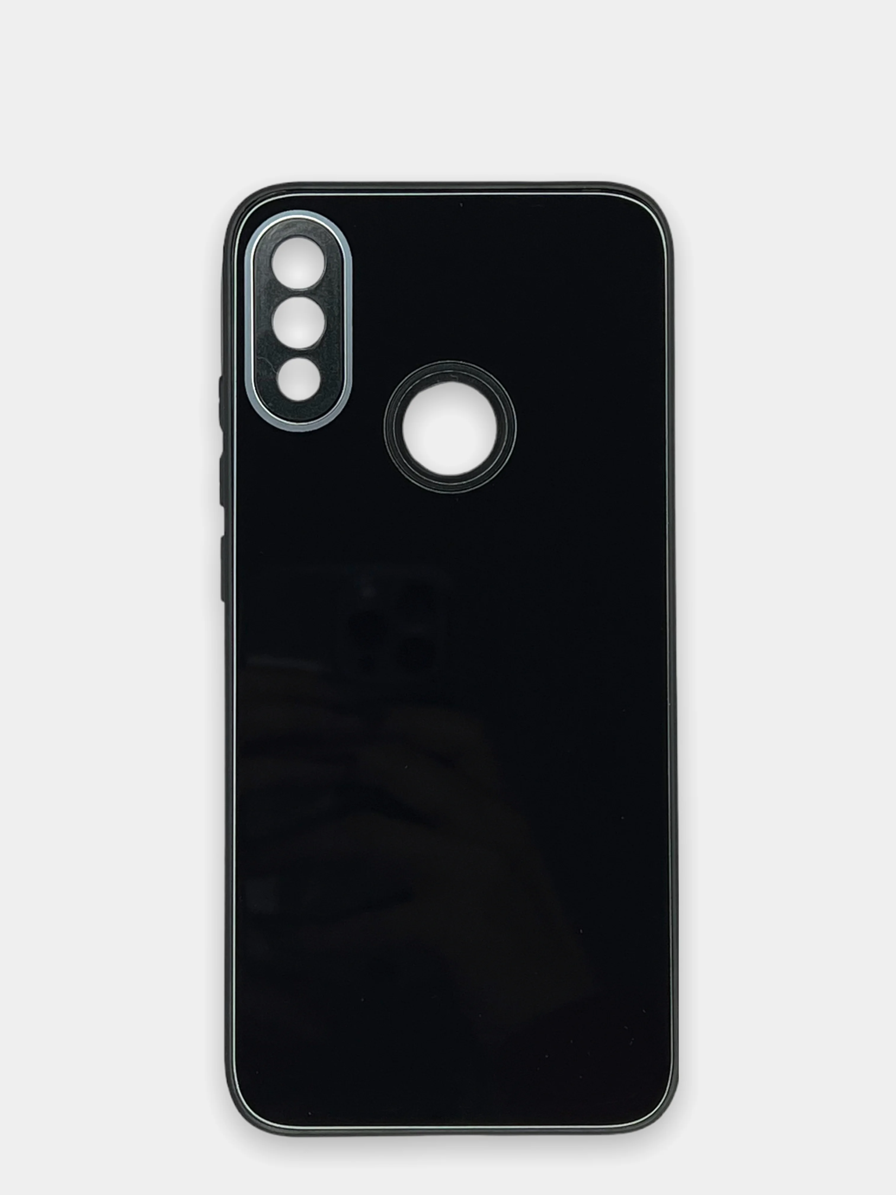 Черный чехол Xiaomi Redmi Note 7, Redmi Note 7 Pro твердый пластиковый глянцевый под стекло