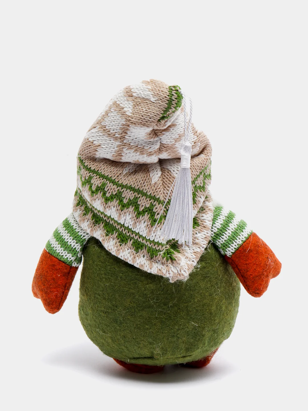 Бежевый новогодний гномик,  гном tomte, гном nisse