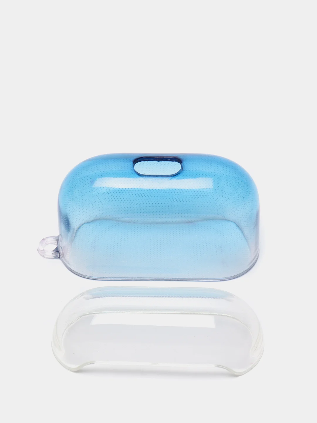 Синий силиконовый чехол для AirPods 3, 8 цветов, градиент, с креплением под карабин