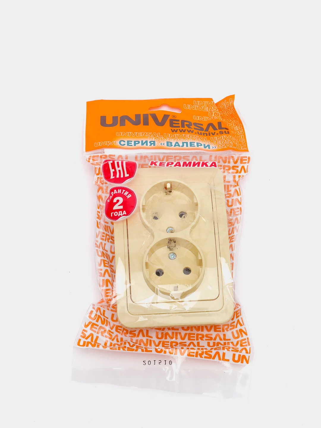 Розетка двухместная "UNIVersal" серия "Бриллиант" 16А, 220В
