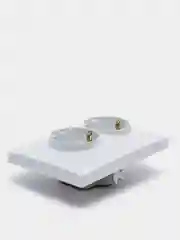 Белый розетка двойная с заземлением скрытой установки 16А 250В Intro Plano