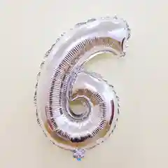 Серебряный шарик Цифра фольгированная "16" дюймов, Шар Цифра