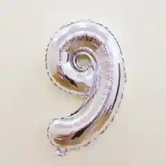 Серебряный шарик Цифра фольгированная "16" дюймов, Шар Цифра