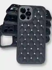 Черный чехол со стразами iPhone 13 Pro, 13 Pro Max, 11, 12, 12 Pro, 12 Pro Max