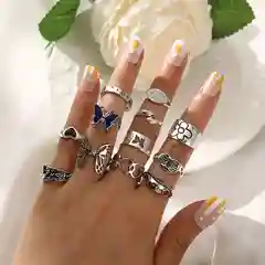Серебряный кольца Floret безразмерные