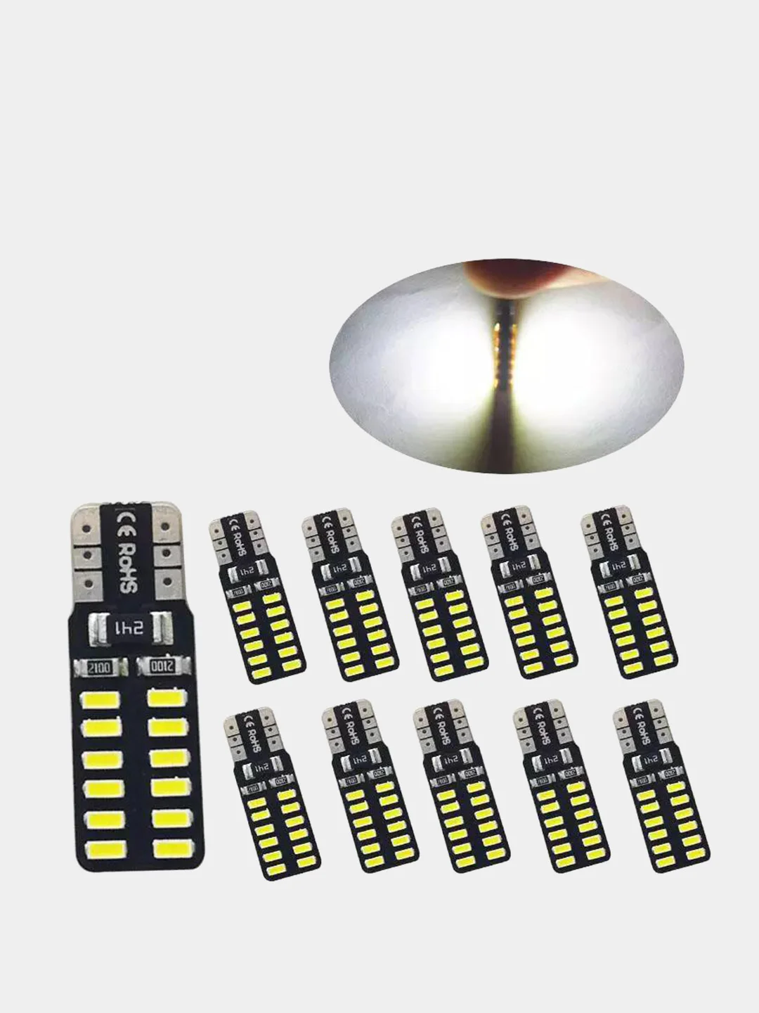 Белый светодиодные Габаритные LED лампы W5W T10 диоды Лампочки габариты/огонь/салон/подсветка